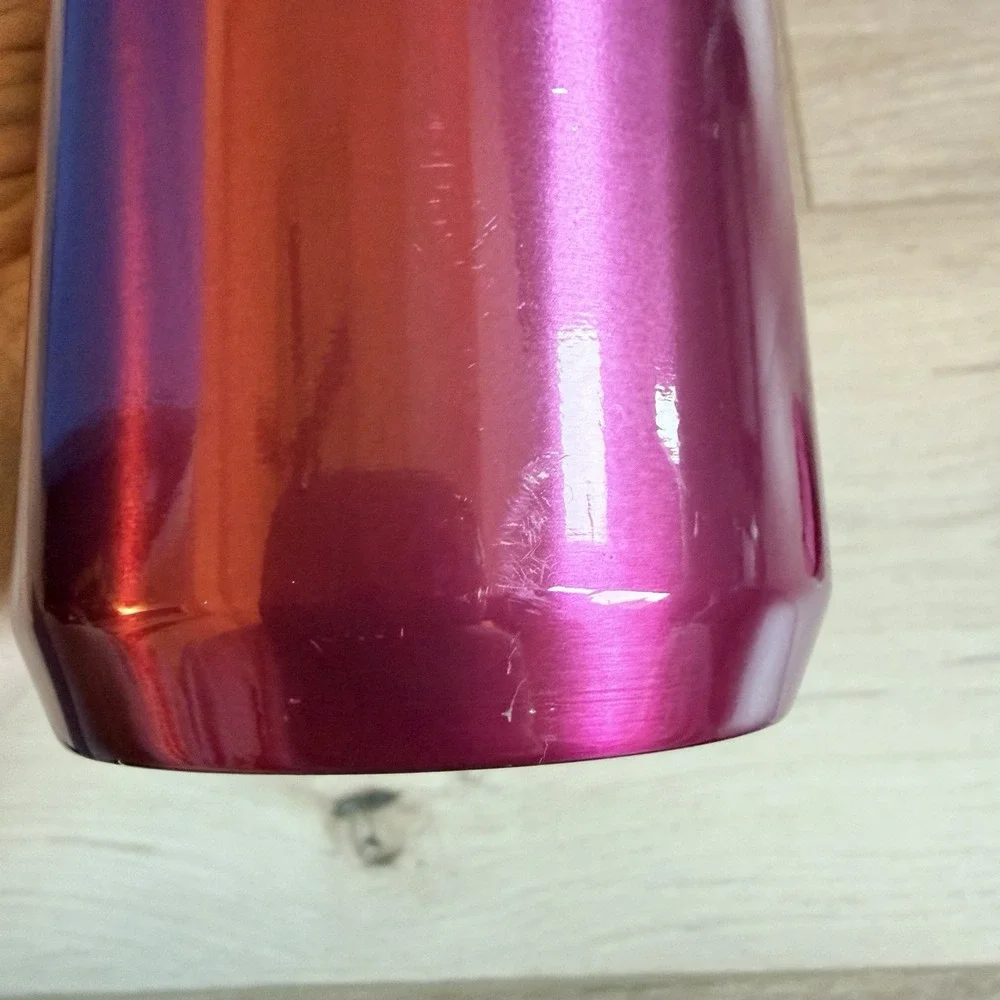 Starbucks Tumbler Metallic Pink Chrome Vacuum Insulated Stainless 16oz 9 In Logo